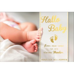 Faltkarte zur Geburt - Hallo Baby