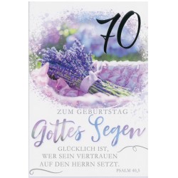 Faltkarte zum 70. Geburtstag - Lavendelstrauß