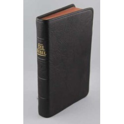 Pocketbibel, Ziegenleder (dunkelbraun), Rotgoldschnitt