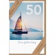 Faltkarte zum 50. Geburtstag - Segelschiff