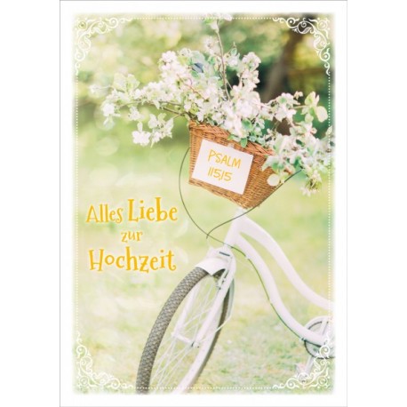 Faltkarte zur Hochzeit - Fahrradkorb