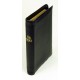 Pocketbibel, Kalbsleder,schwarz,Goldschnitt, Schutzklappen