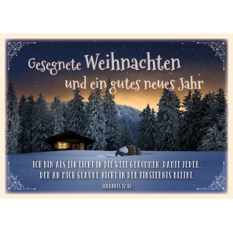 Postkarte zu Weihnachten/Neu Jahr - Licht