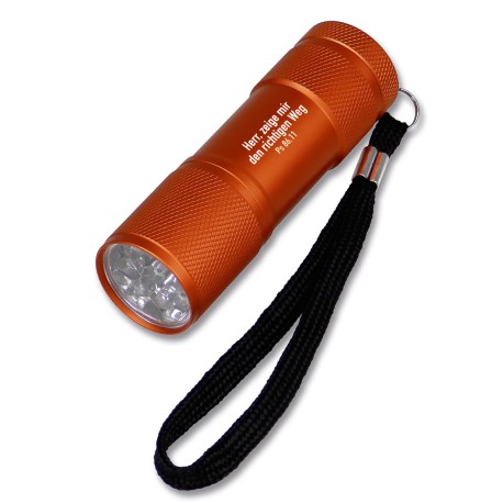 LED-Taschenlampe aus Aluminium - orange