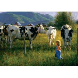 Anniken and the cows