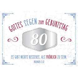 Faltkarte zum 80. Geburtstag - Fröhlich