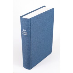 Schreibrandbibel, kleinere Ausgabe, Leinen, blau