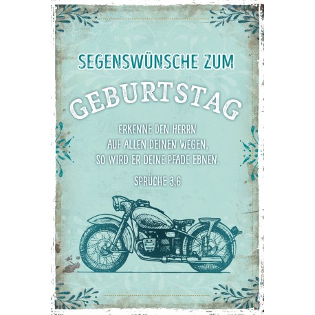 Postkarte zum Geburtstag - Motorrad