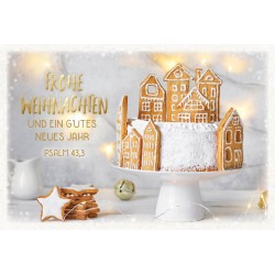 Faltkarte Weihnachten/Neu Jahr - Lebkuchenhäuser