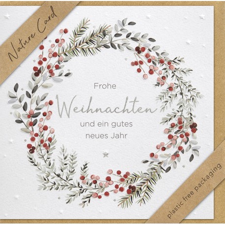Faltkarte Weihnachten/Neu Jahr - Kranz