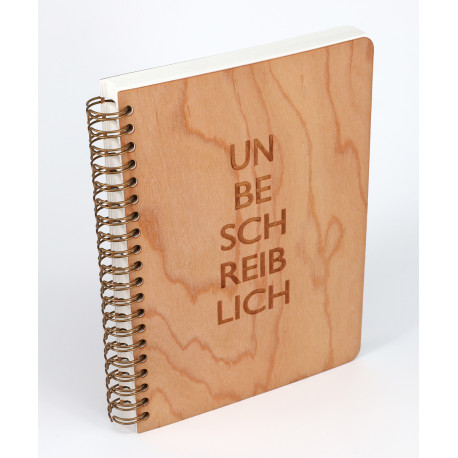 UNBESCHREIBLICH - Notizbuch aus Kirschholz