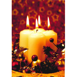 Faltkarte Weihnachten - 4 Kerzen
