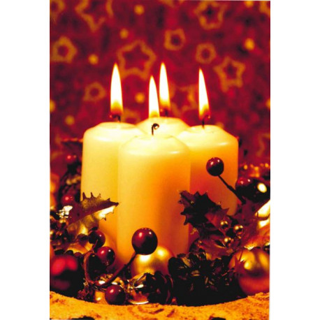 Faltkarte Weihnachten - 4 Kerzen