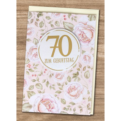 Faltkarte zum 70. Geburtstag - Rosen