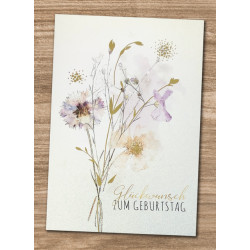 Faltkarte zum Geburtstag - Wildblumen