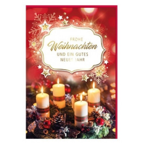 Faltkarte zu Weihnachten/Neujahr - Adventskranz