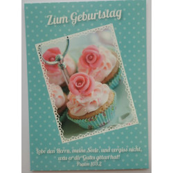 Postkarte zum Geburtstag - Cupcake