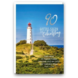 Faltkarte zum 90. Geburtstag - Leuchtturm