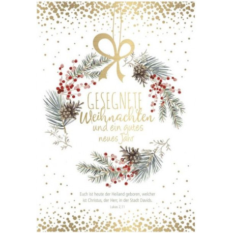 Faltkarte zu Weihnachten/Neujahr - Schleife