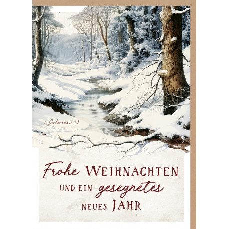 Faltkarte Weihnachten/Neu Jahr - Waldbach