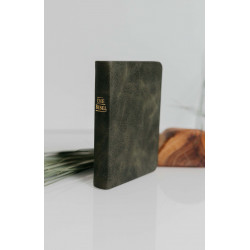 Pocketbibel, Leder Unique Olive grün, Goldschnitt