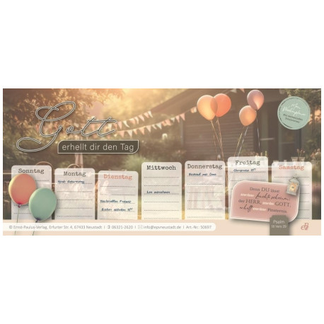 Mein Wochenplaner "Gott erhellt dir den Tag"