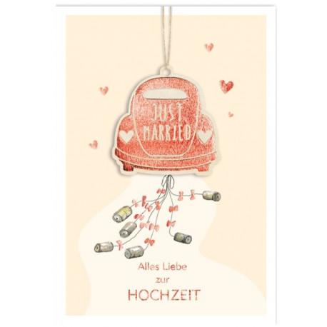 Faltkarte zur Hochzeit - just married