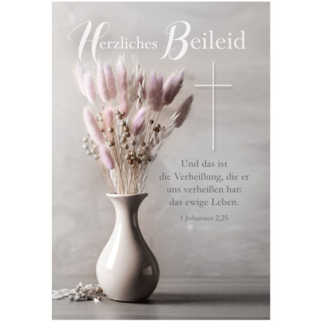 Faltkarte Trauer - Trockenblumen
