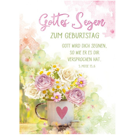 Faltkarte zum Geburtstag - Herztasse