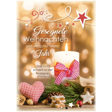 Faltkarte Weihnachten/ Neujahr - Zimtsterne