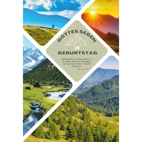 Faltkarte zum Geburtstag - Berglandschaft
