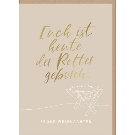 Faltkarte Weihnachten/Neujahr - Krippe