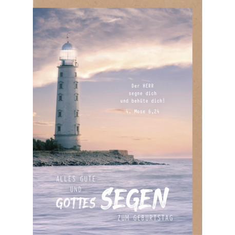 Faltkarte zum Geburtstag - Leuchtturm (Alles Gute)