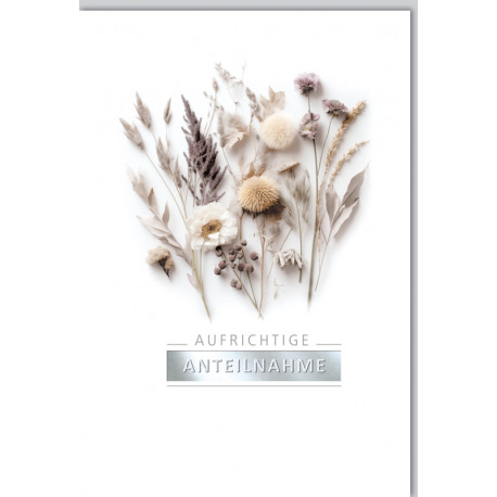 Faltkarte Trauer - Aufrichtige Anteilnahme