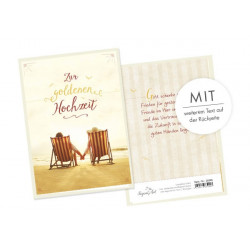 Faltkarte zur Goldhochzeit - Strand