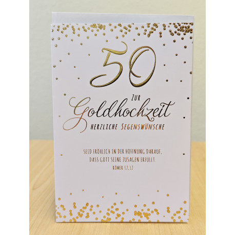 Faltkarte zur Goldhochzeit - Seid fröhlich in der Hoffnung