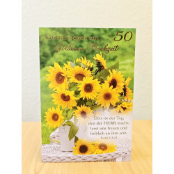 Faltkarte zur Goldhochzeit - Sonnenblumen