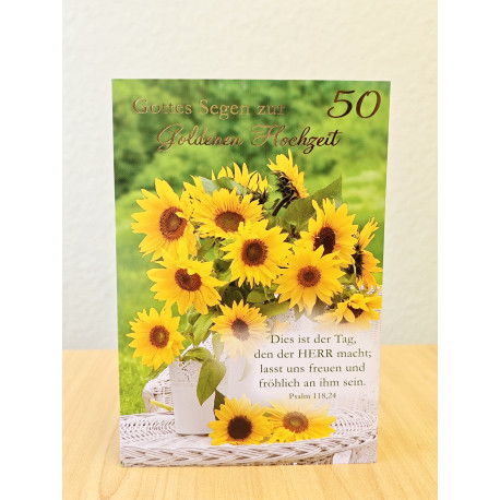 Faltkarte zur Goldhochzeit - Sonnenblumen