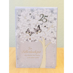 Faltkarte zur Silberhochzeit - Baum