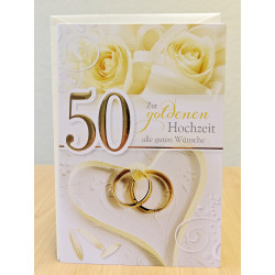 Faltkarte zur Goldhochzeit - Glückwunsch (geprägt)