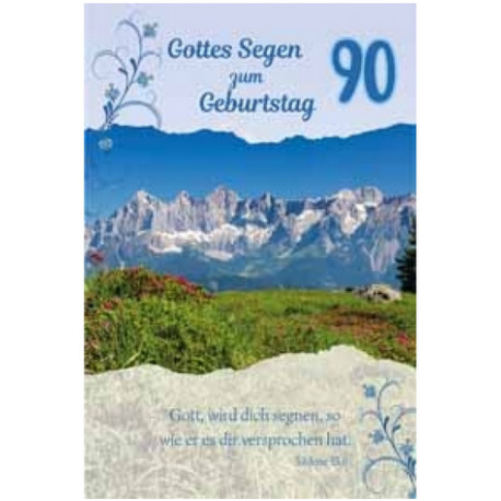 Faltkarte zum 90. Geburtstag - Berge