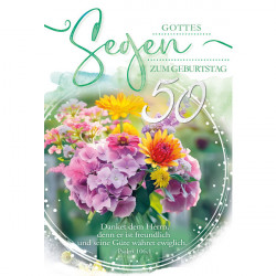 Faltkarte zum 50. Geburtstag - Blumenstrauß