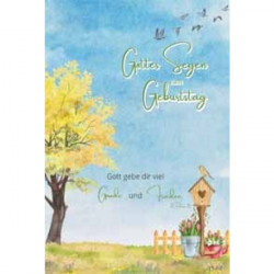 Faltkarte zum Geburtstag - Vogelhäuschen