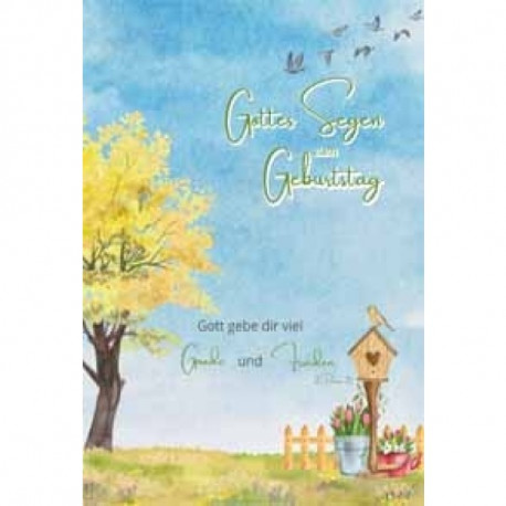 Faltkarte zum Geburtstag - Vogelhäuschen