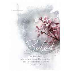 Faltkarte Trauer - zerbrochene Herzen