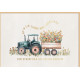 Faltkarte zum Geburtstag - Traktor mit Anhänger