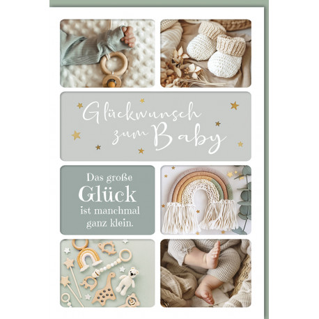 Faltkarte zur Geburt - das große Glück