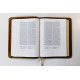 Schreibrandbibel, kleinere Ausgabe, Leder, Toffee, Goldschnitt