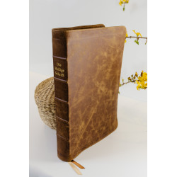 Schreibrandbibel, größere Ausgabe, Leder, Toffee, Goldschnitt