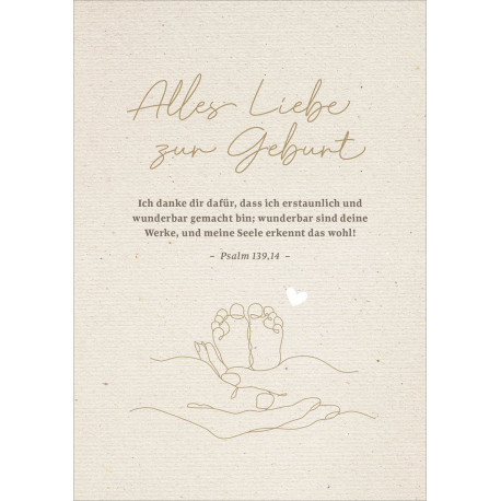 Faltkarte zur Geburt - Alles Liebe zur Geburt